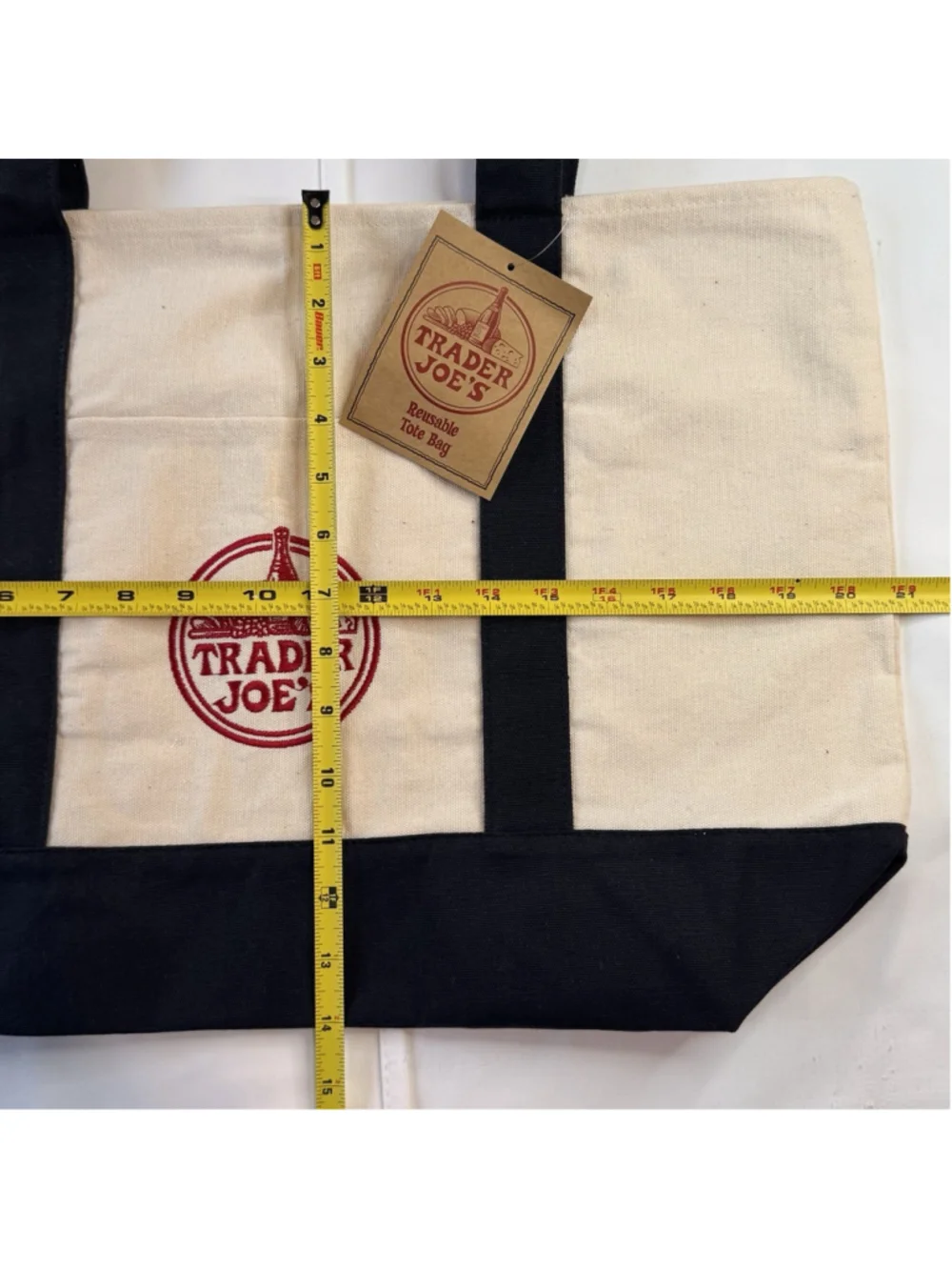 NWT Trader Joe's Large Canvas Tote Bag Navy Blue Reusable Authentic